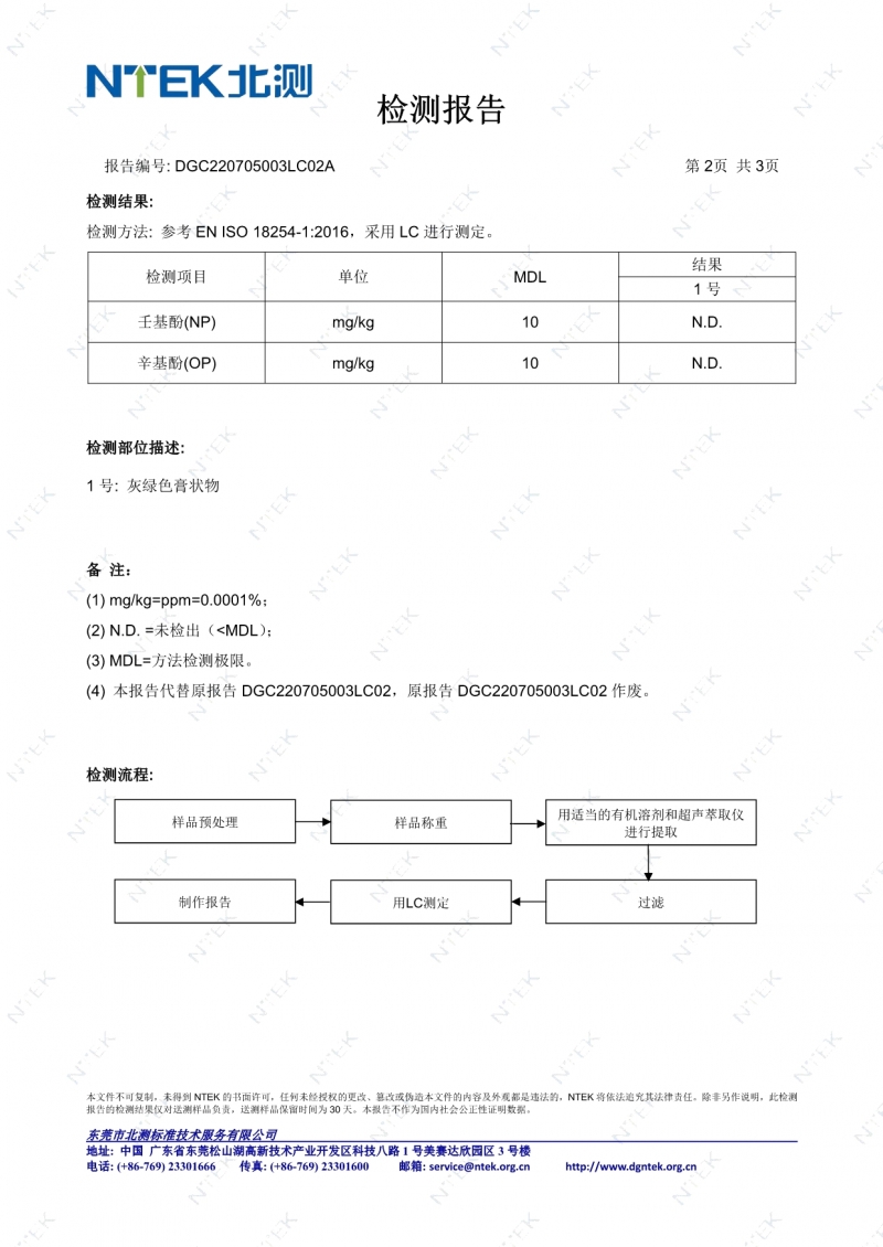 罗小黑彩砂美缝壬基酚辛基酚检测报告